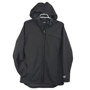 New Balance Women's Black Rain Windbreaker Lightweight Hooded Jacket Medium